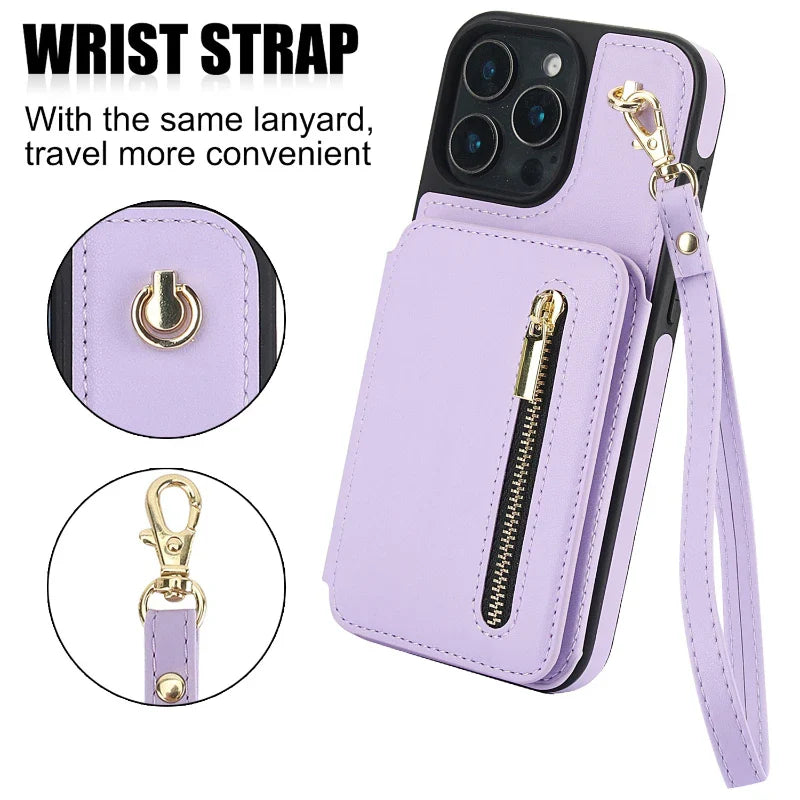 Stylish Zipper Wallet Phone Case