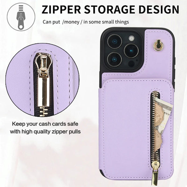 Stylish Zipper Wallet Phone Case